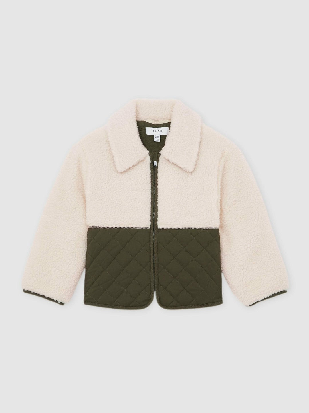Reiss Savings - 3-9 yrs Quilted Borg Jacket in Ecru