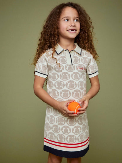 Reiss Sale - 4-9 yrs SmileyWorld Knitted Polo Dress in Off White