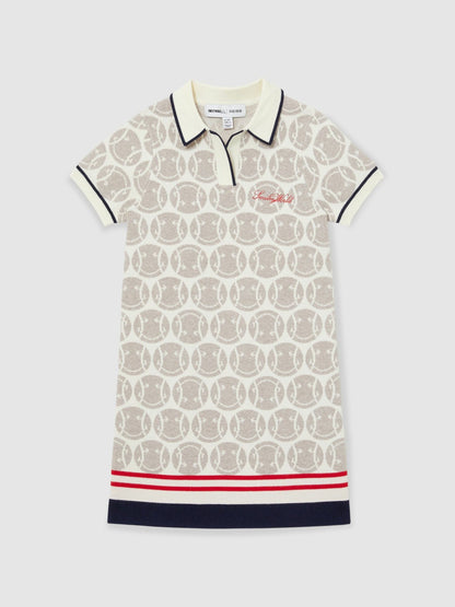 Reiss Sale - 4-9 yrs SmileyWorld Knitted Polo Dress in Off White