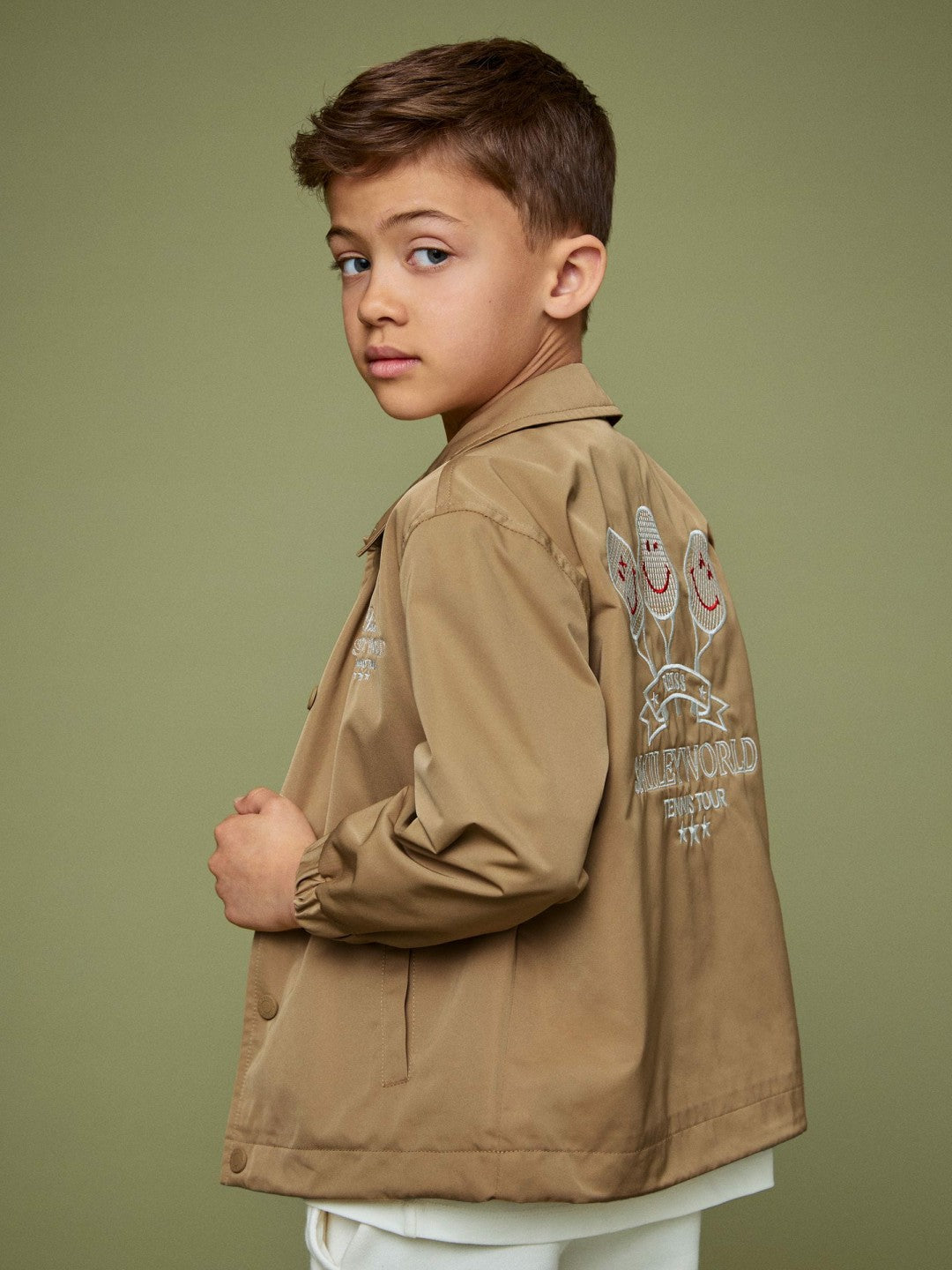 Reiss Popular Choice - 3-9 yrs SmileyWorld Harrington Jacket in Stone