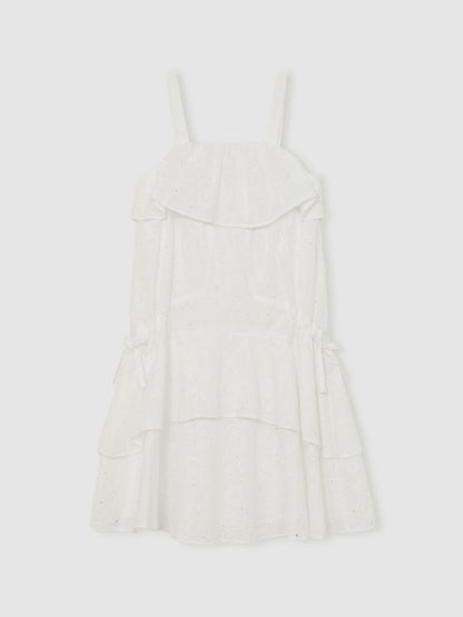 Reiss Best Seller - 13-14 yrs SmileyWorld Broderie Logo Dress in Ivory