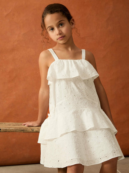 Reiss Best Seller - 13-14 yrs SmileyWorld Broderie Logo Dress in Ivory