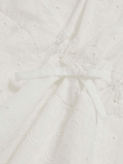 Reiss Savings - 9-13 yrs SmileyWorld Broderie Logo Dress in Ivory