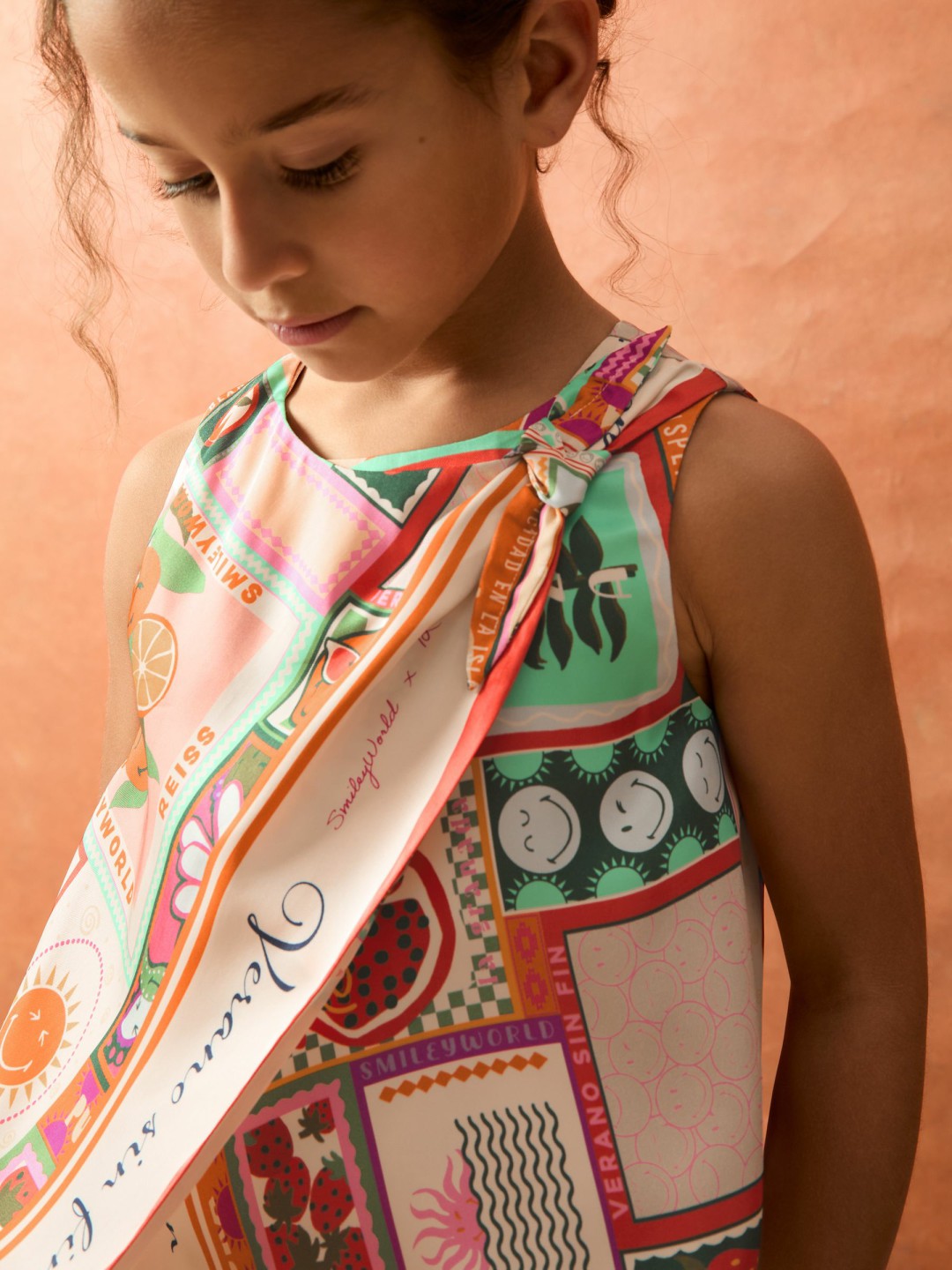 Reiss 9-13 yrs SmileyWorld Motif Print Top in Multi