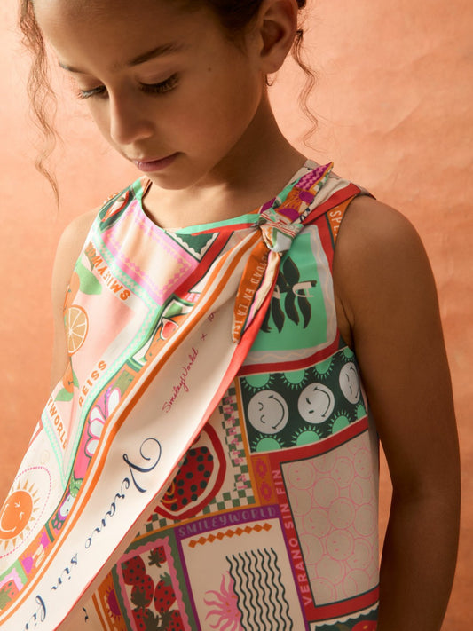 Reiss Featured - 9-13 yrs SmileyWorld Motif Print Top in Multi