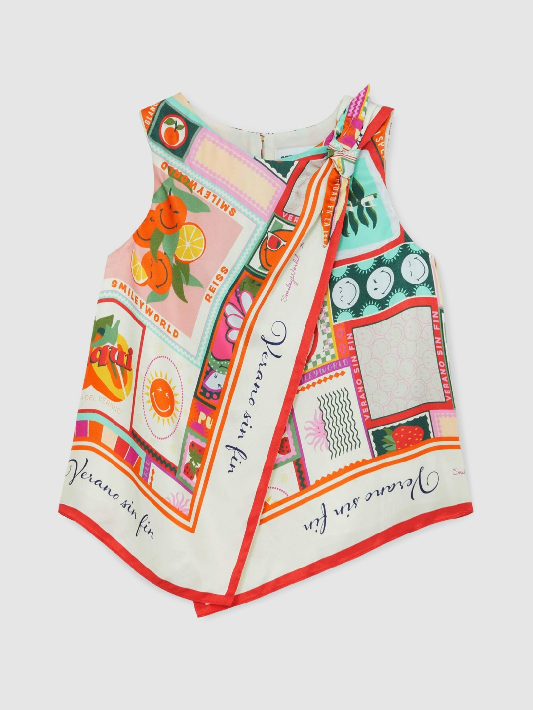 Reiss 9-13 yrs SmileyWorld Motif Print Top in Multi