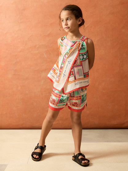 Reiss 9-13 yrs SmileyWorld Motif Print Top in Multi