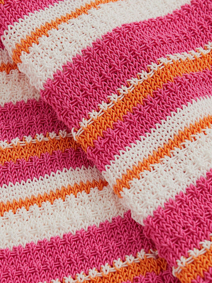 Reiss 9-13 yrs SmileyWorld Stripe Knit Trousers in Pink