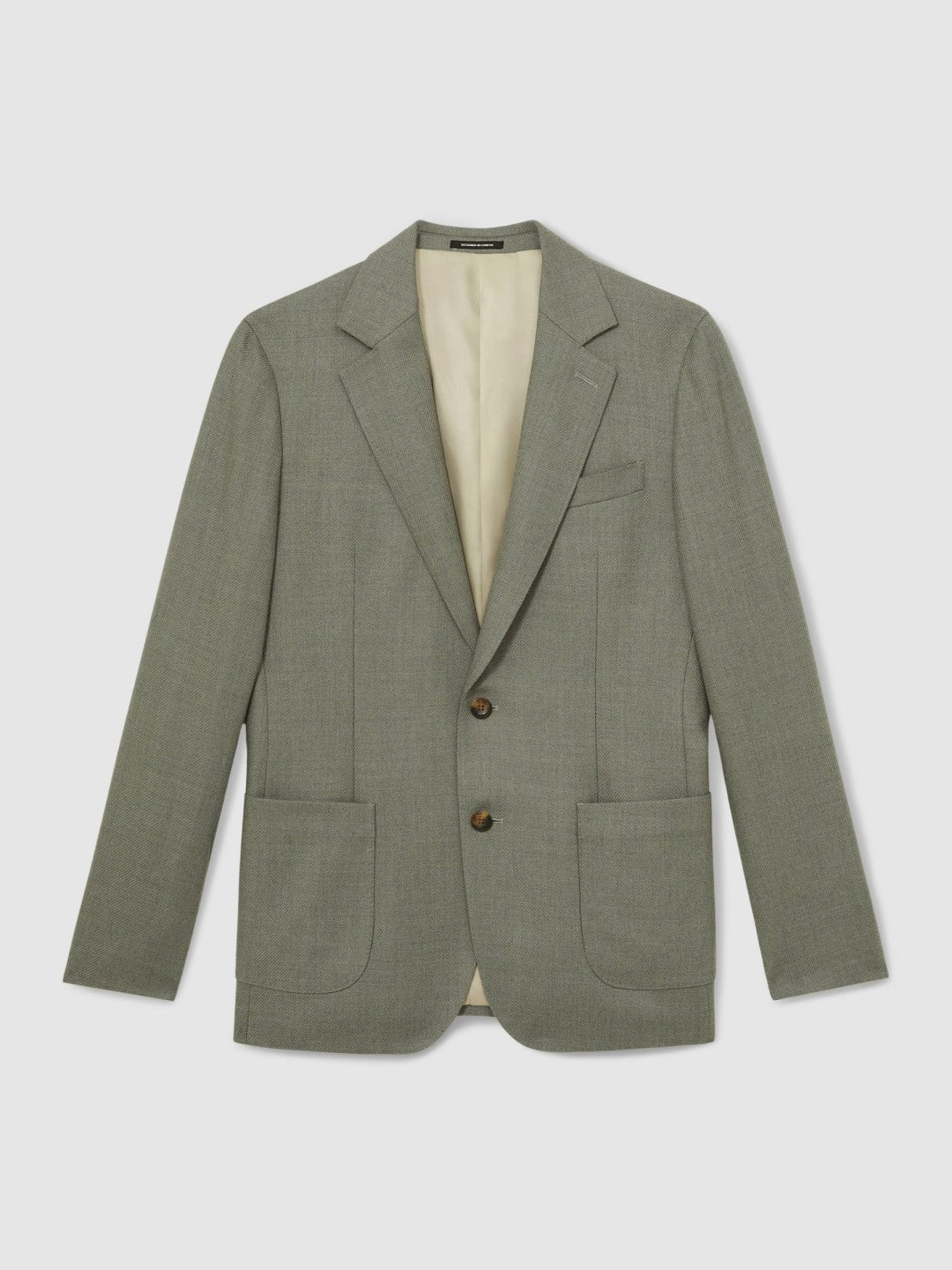 Reiss Deal - Wool-Blend Single-Breasted Blazer Slim-Fit in Sage Green