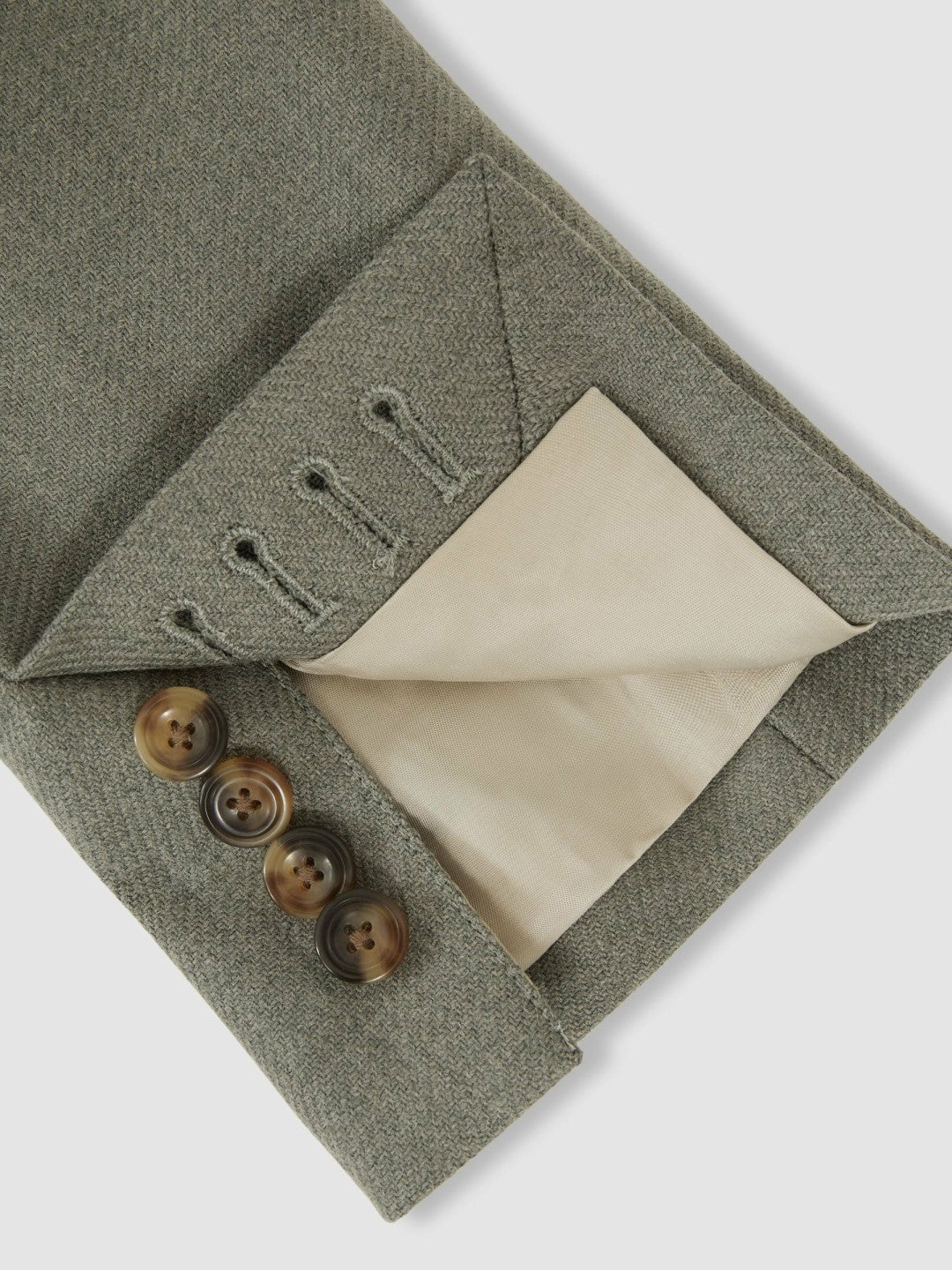 Reiss Deal - Wool-Blend Single-Breasted Blazer Slim-Fit in Sage Green
