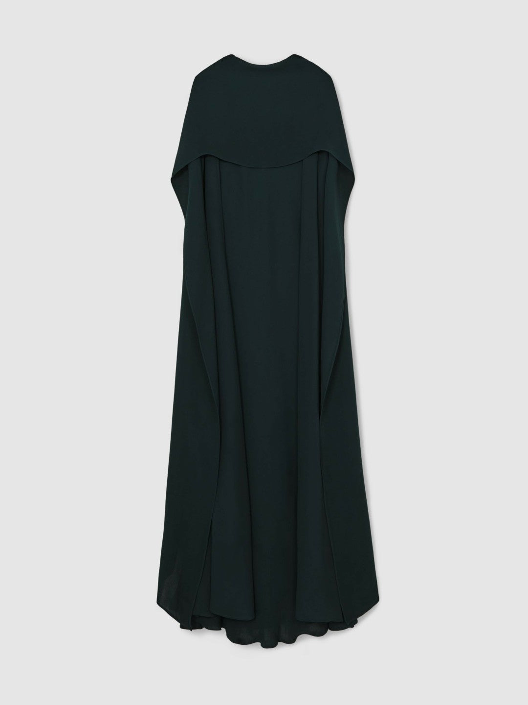 Reiss Crepe Cape Maxi Dress in Teal Green
