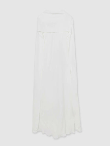 Reiss Crepe Cape Maxi Dress in White