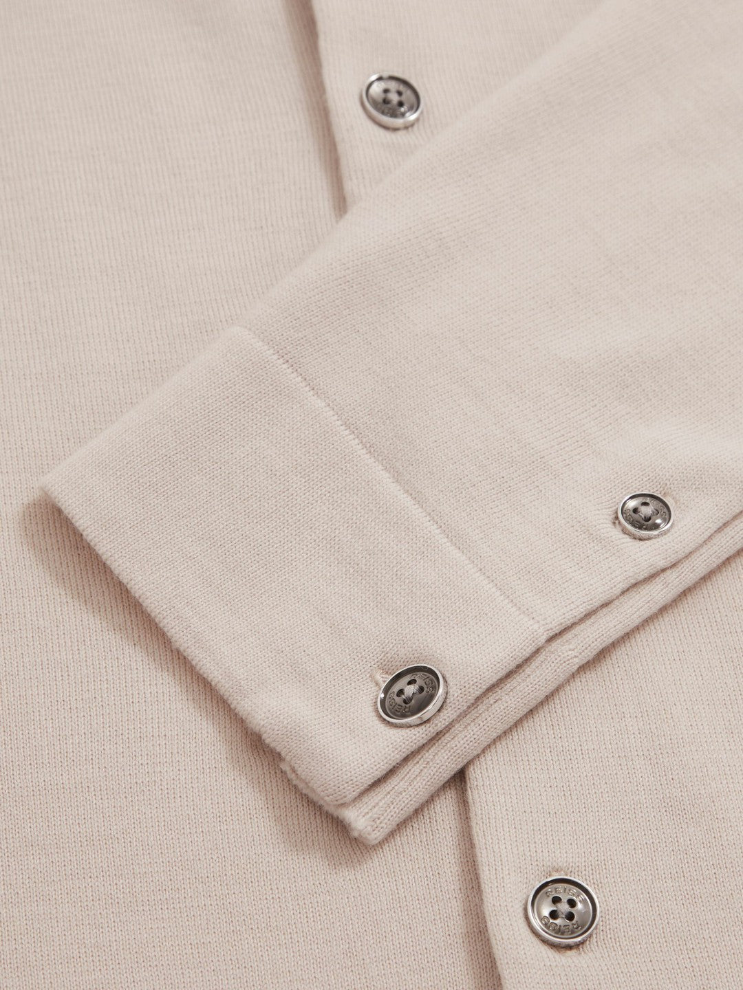 Reiss Featured - Merino Wool Button-Through Cardigan in Beige