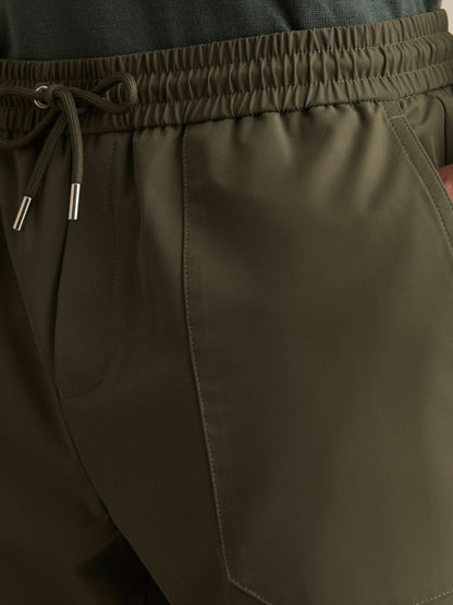 Reiss Popular Choice - Drawstring Technical Cuffed Trousers in Green