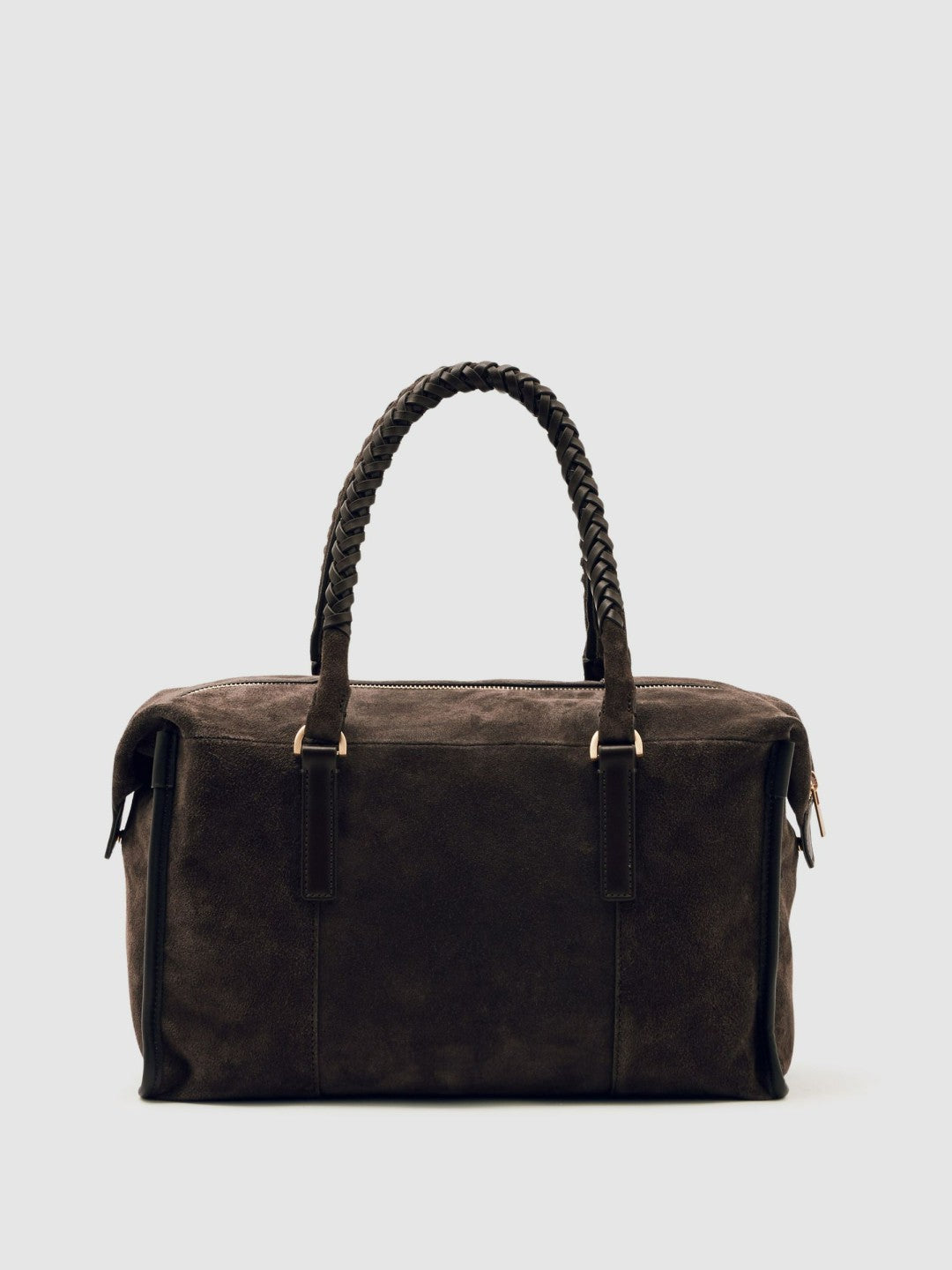Reiss Sale - Suede Braided-Strap Bowling Bag in Chocolate