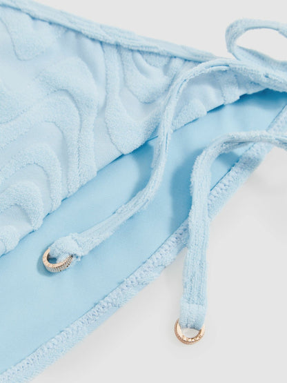 Reiss Best Seller - Textured Wave Bikini Bottoms in Blue