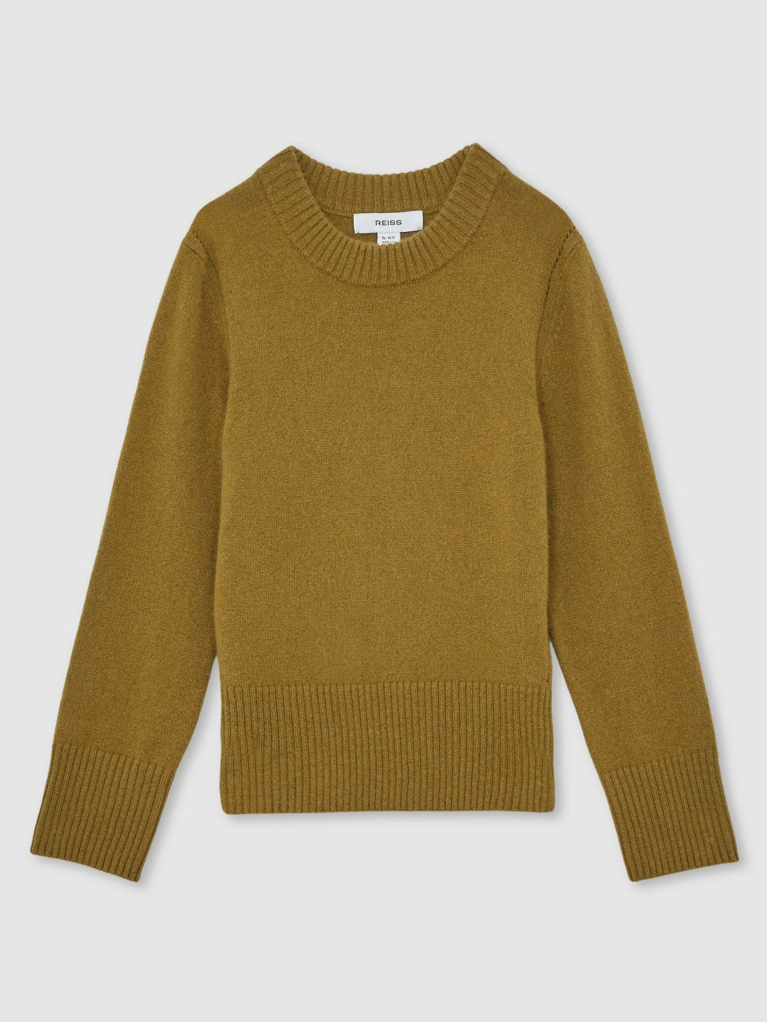 Reiss Best Seller - 3-9 yrs Wool-Blend Open-Stitch Jumper with Cashmere in Khaki Green