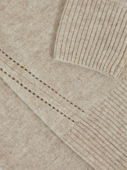 Reiss 3-9 yrs Wool-Blend Open-Stitch Jumper with Cashmere in Oatmeal