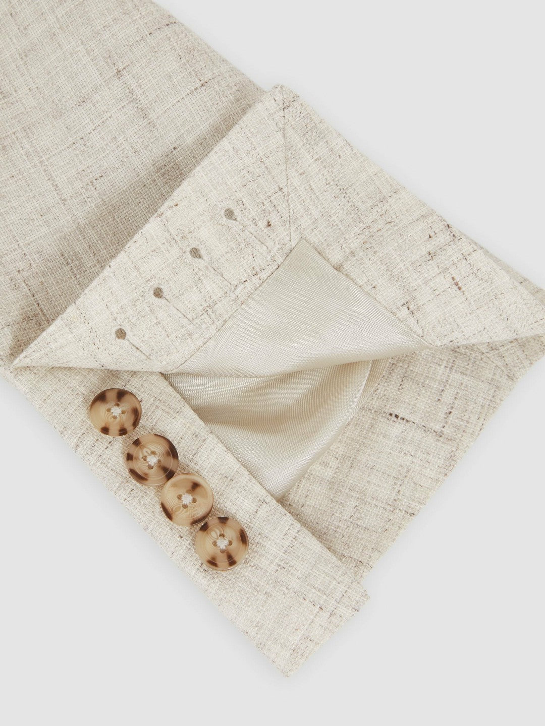 Reiss Sale - Linen-Cotton Single-Breasted Suit Blazer Slim-Fit in Stone