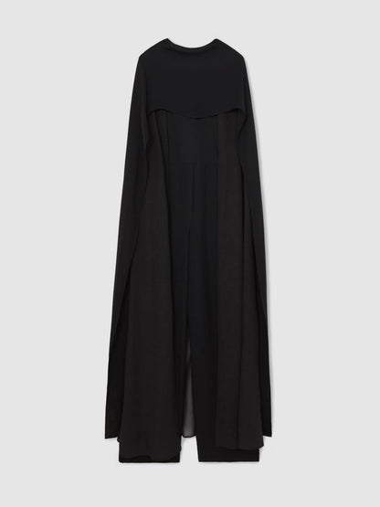 Reiss Value - Wide-Leg Cape Jumpsuit in Black