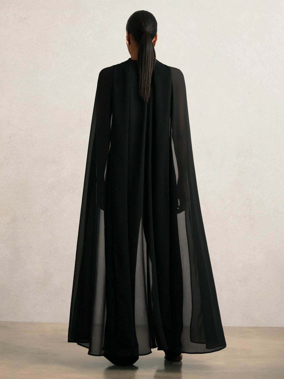 Reiss Value - Wide-Leg Cape Jumpsuit in Black