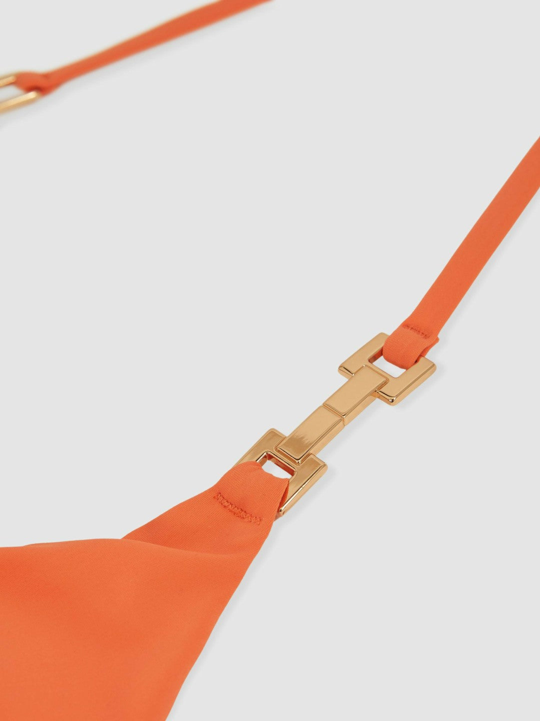 Reiss Affordable - Triangle Halter Neck Bikini Top in Coral Orange