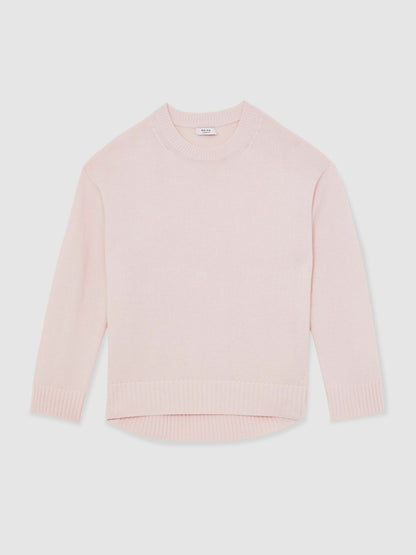 Reiss Savings - Wool-Cashmere Crew-Neck Jumper in Pink