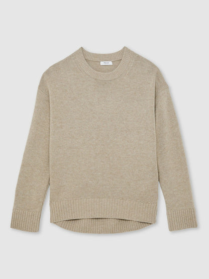 Reiss Best Seller - Wool-Cashmere Crew-Neck Jumper in Stone