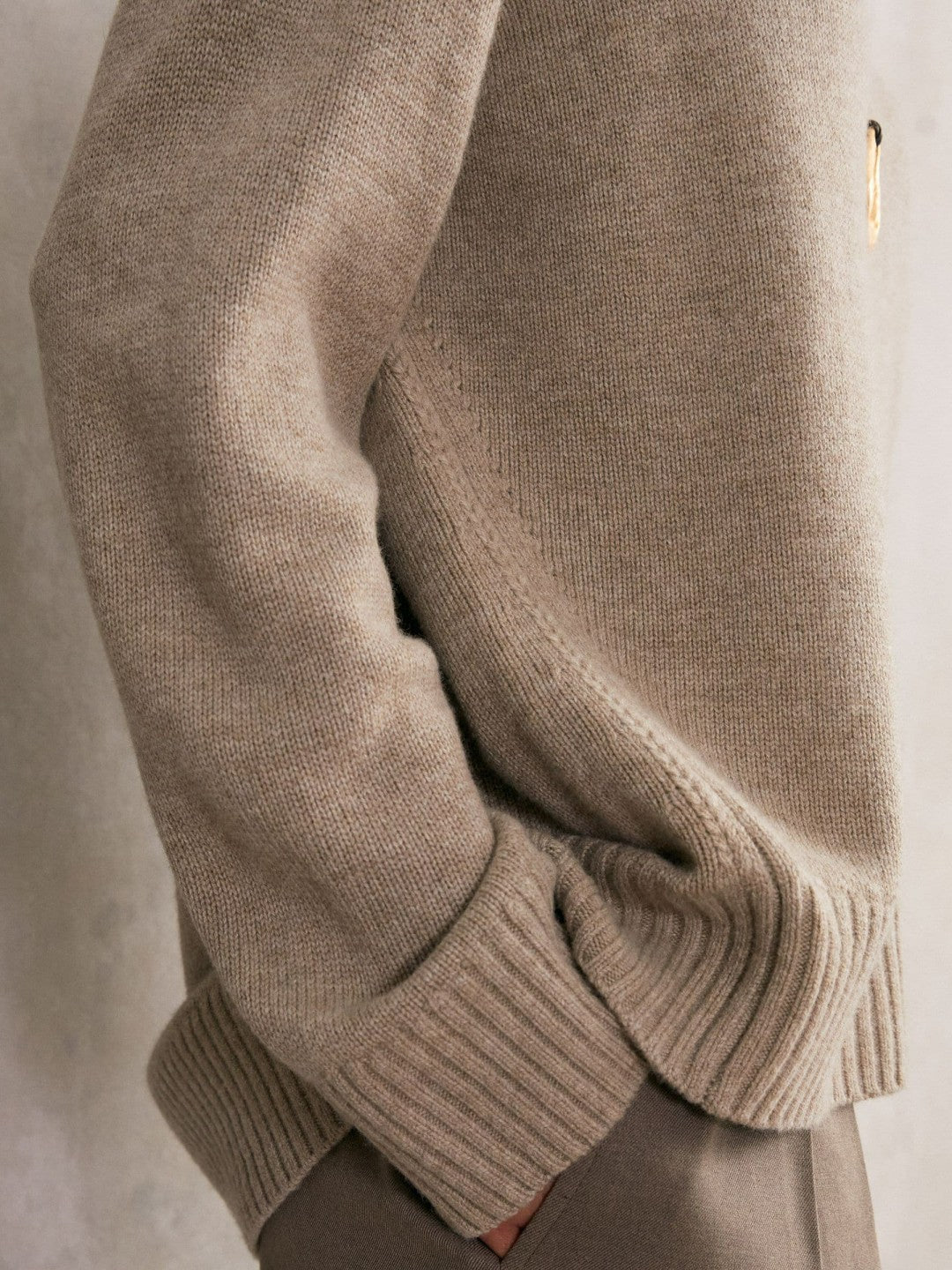 Reiss Best Seller - Wool-Cashmere Crew-Neck Jumper in Stone