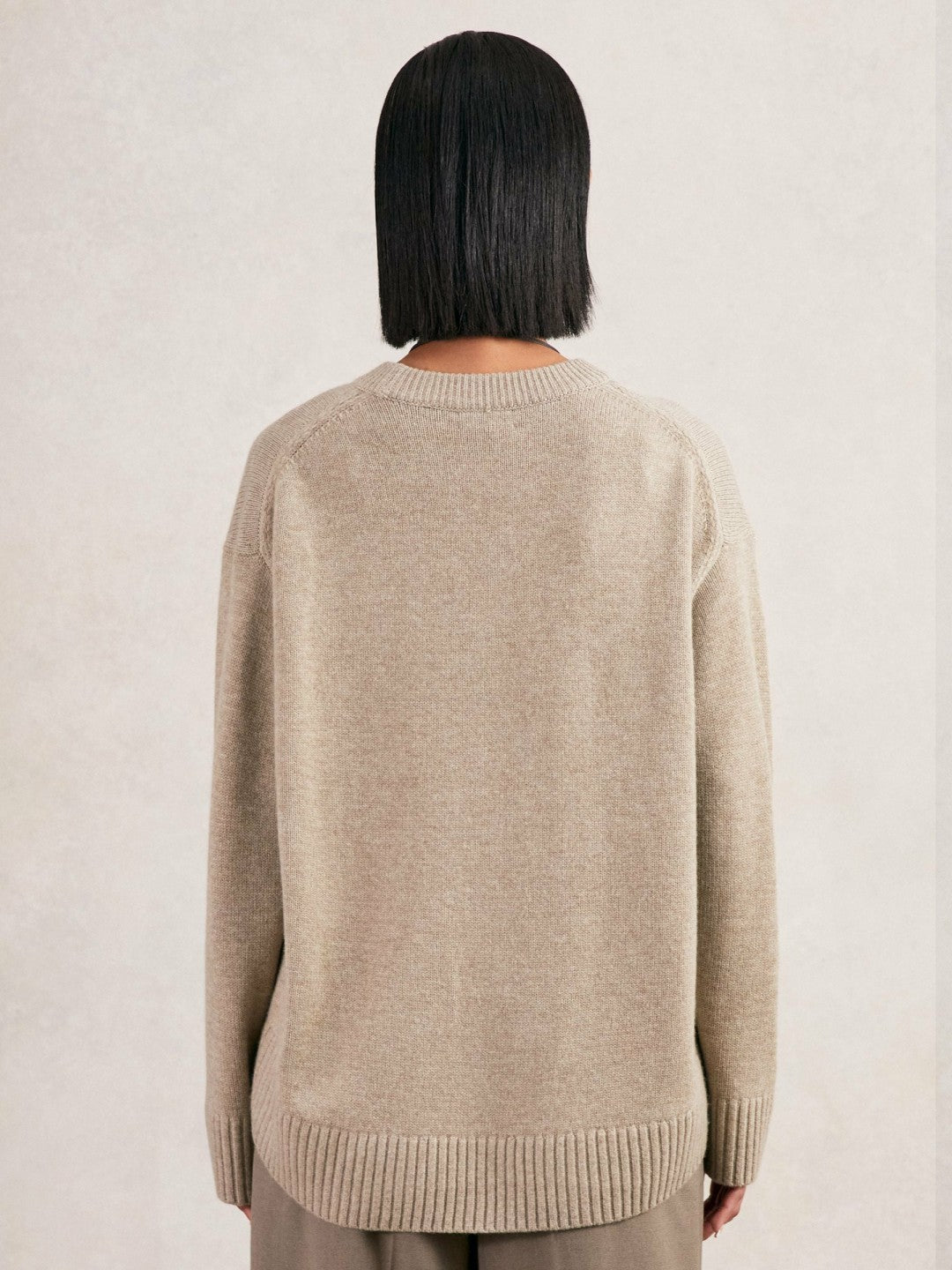 Reiss Best Seller - Wool-Cashmere Crew-Neck Jumper in Stone