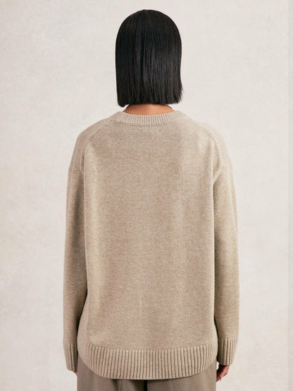 Reiss Best Seller - Wool-Cashmere Crew-Neck Jumper in Stone