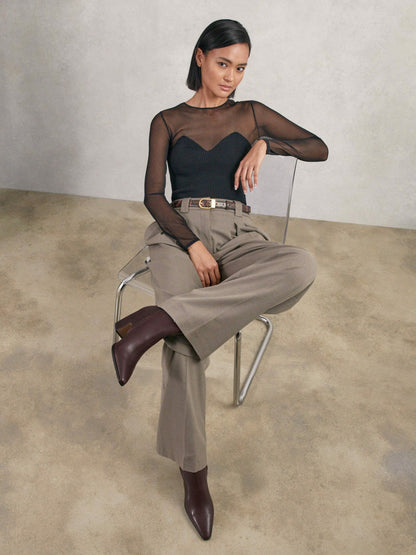 Reiss Deal - Leather Blocked Heel Ankle Boots in Oxblood