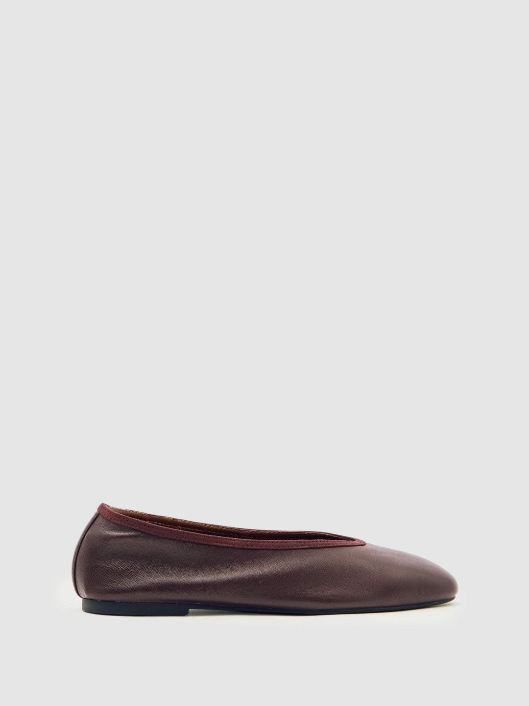 Reiss Savings - Nappa Leather Ballet Flats in Oxblood