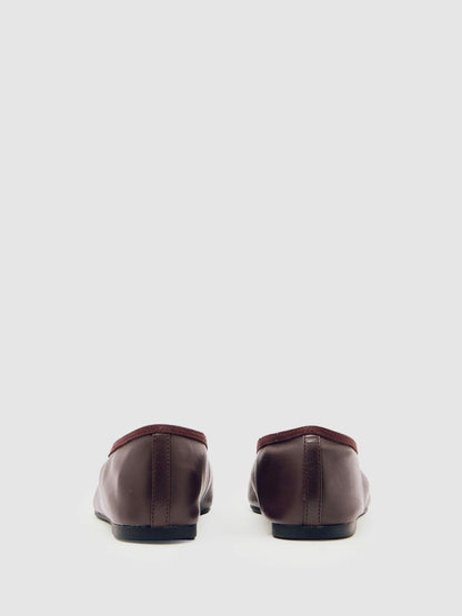 Reiss Savings - Nappa Leather Ballet Flats in Oxblood