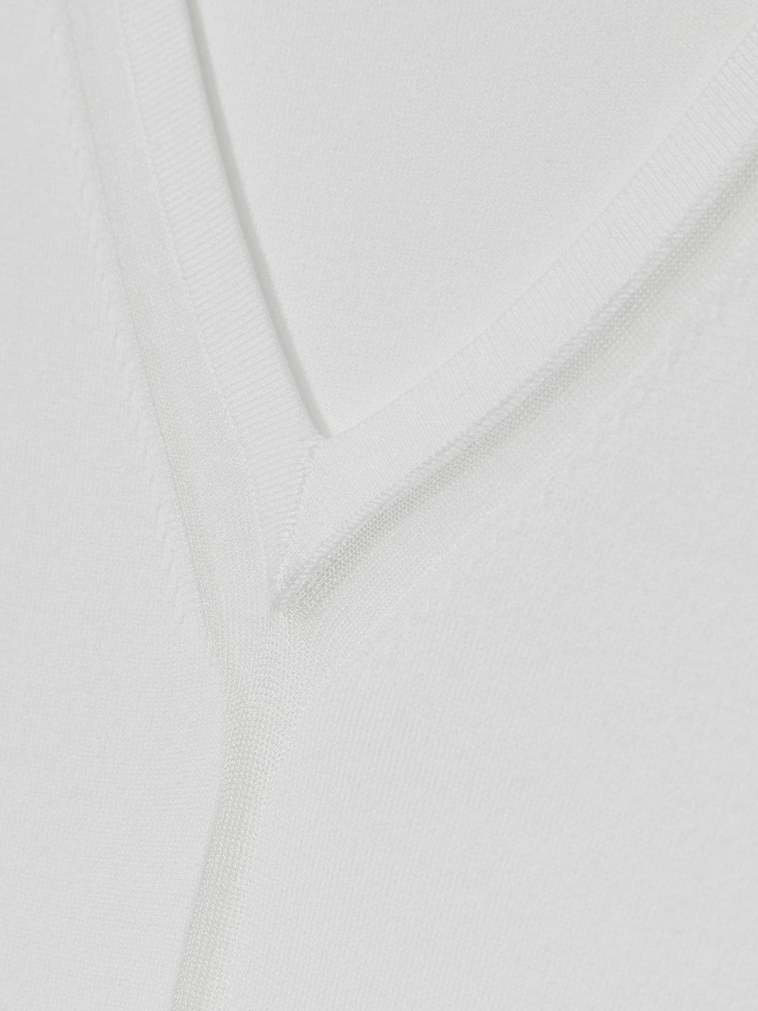 Reiss Sheer-Detail V-Neck Top in White