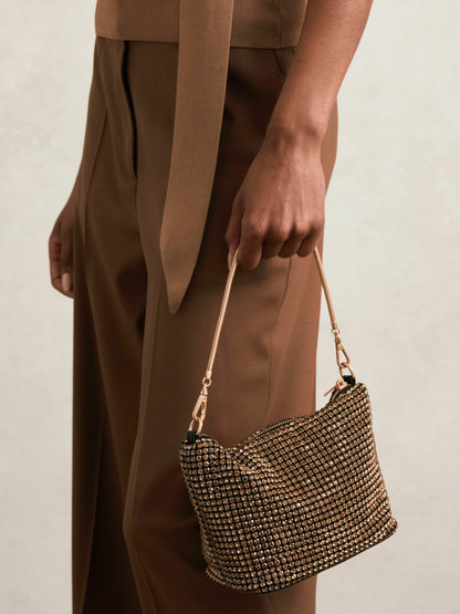 Reiss Popular Choice - Crystal Bracelet Pouch Bag in Gold