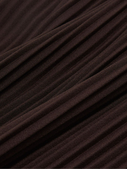 Reiss Sale - Pleated Jersey Midi Skirt in Burgundy