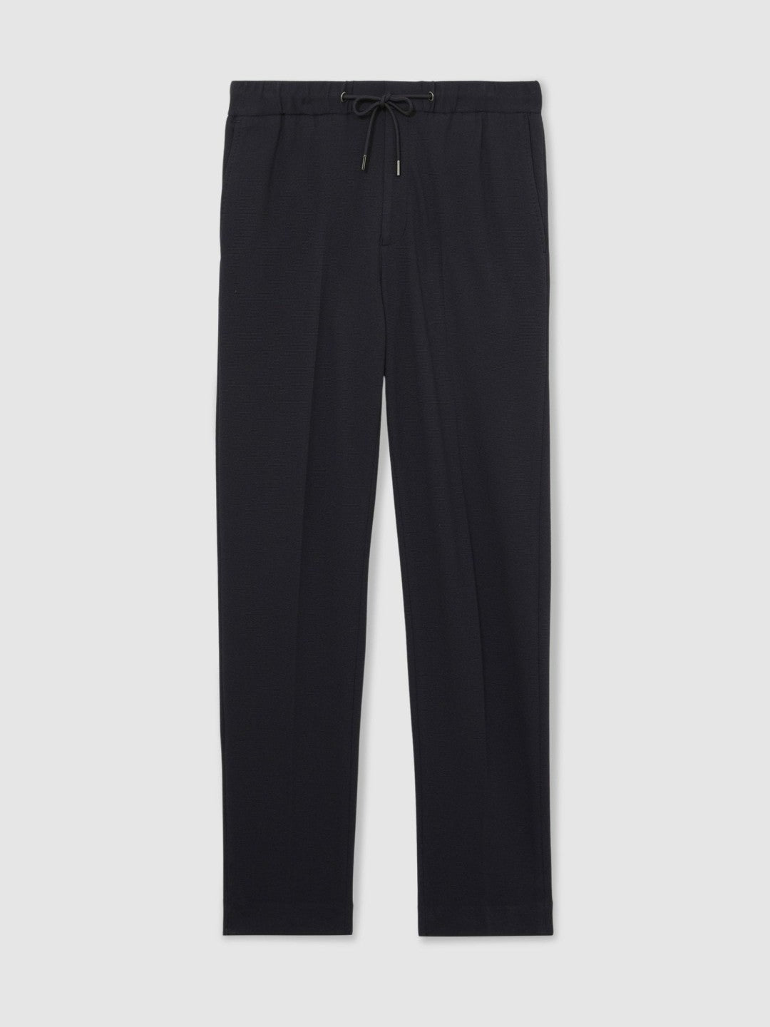 Reiss Sale - Slim Fit Jersey Drawstring Suit Trousers in Navy