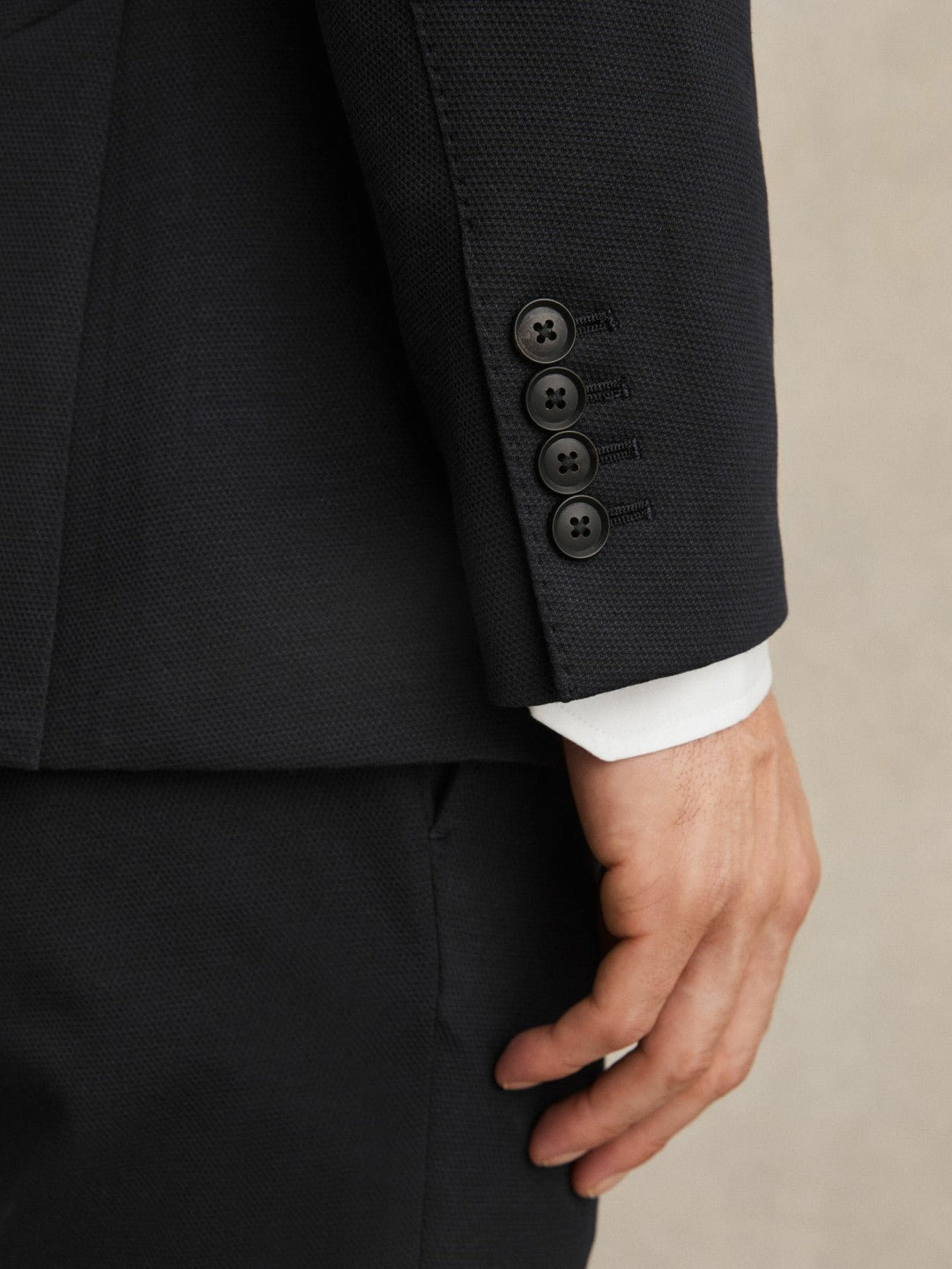 Reiss Popular Choice - Slim-Fit Single-Breasted Jersey Suit Blazer in Navy