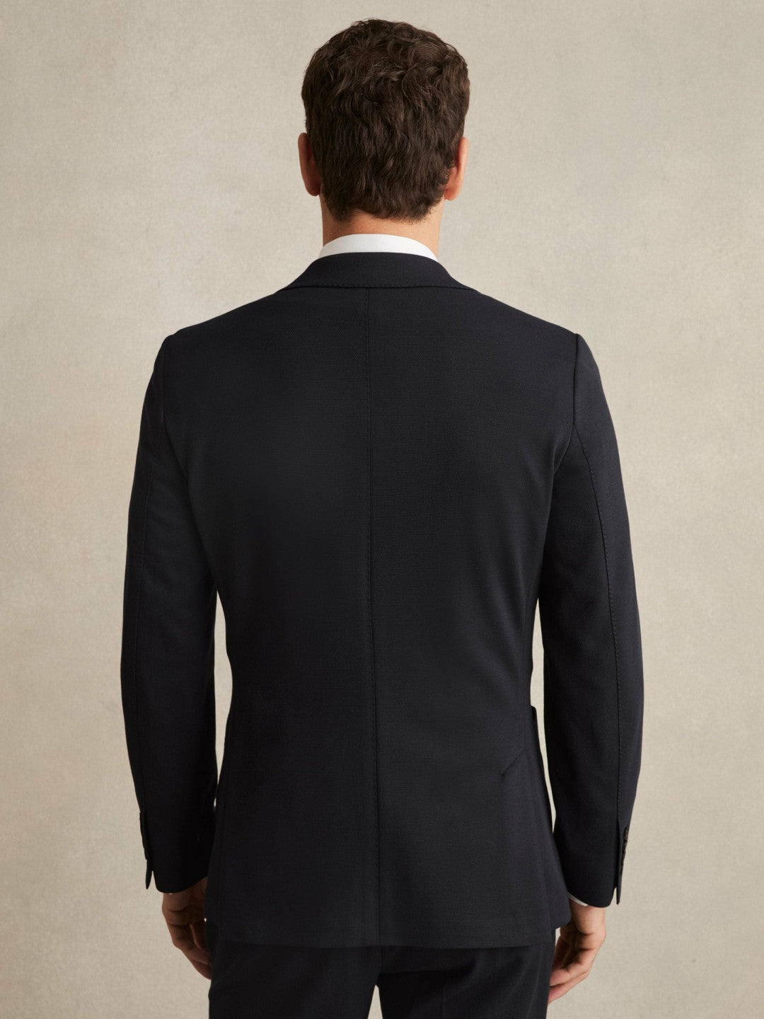 Reiss Popular Choice - Slim-Fit Single-Breasted Jersey Suit Blazer in Navy
