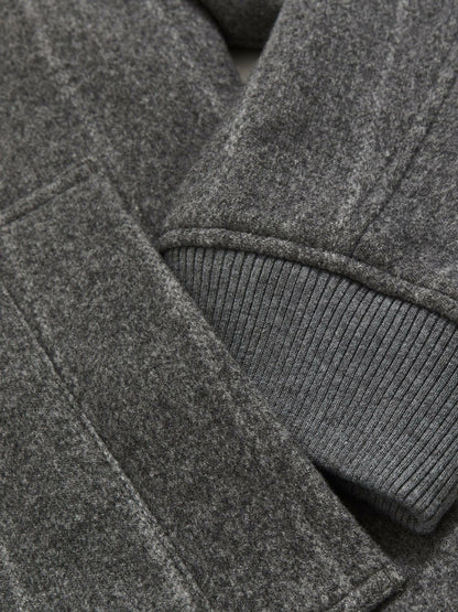 Reiss Savings - Wool-Blend Chalk-Stripe Bomber Jacket in Grey