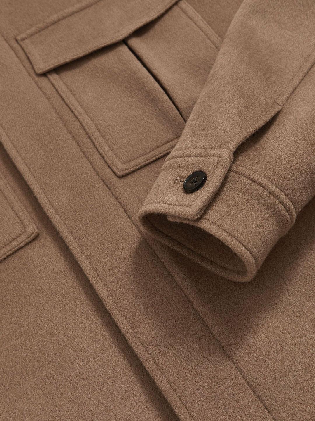 Reiss Popular Choice - Wool Blend Twin Pocket Zipped Jacket in Dark Brown