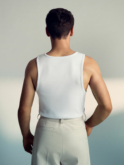 Reiss Deal - | Tom Daley Cotton Lover Vest with Stretch in White