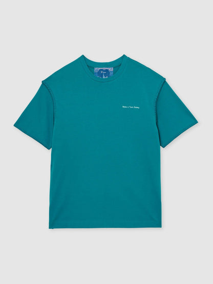 Reiss Affordable - | Tom Daley Graphic-Print T-Shirt in Teal Green