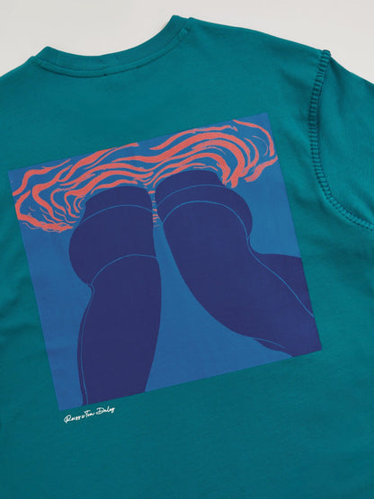 Reiss Affordable - | Tom Daley Graphic-Print T-Shirt in Teal Green