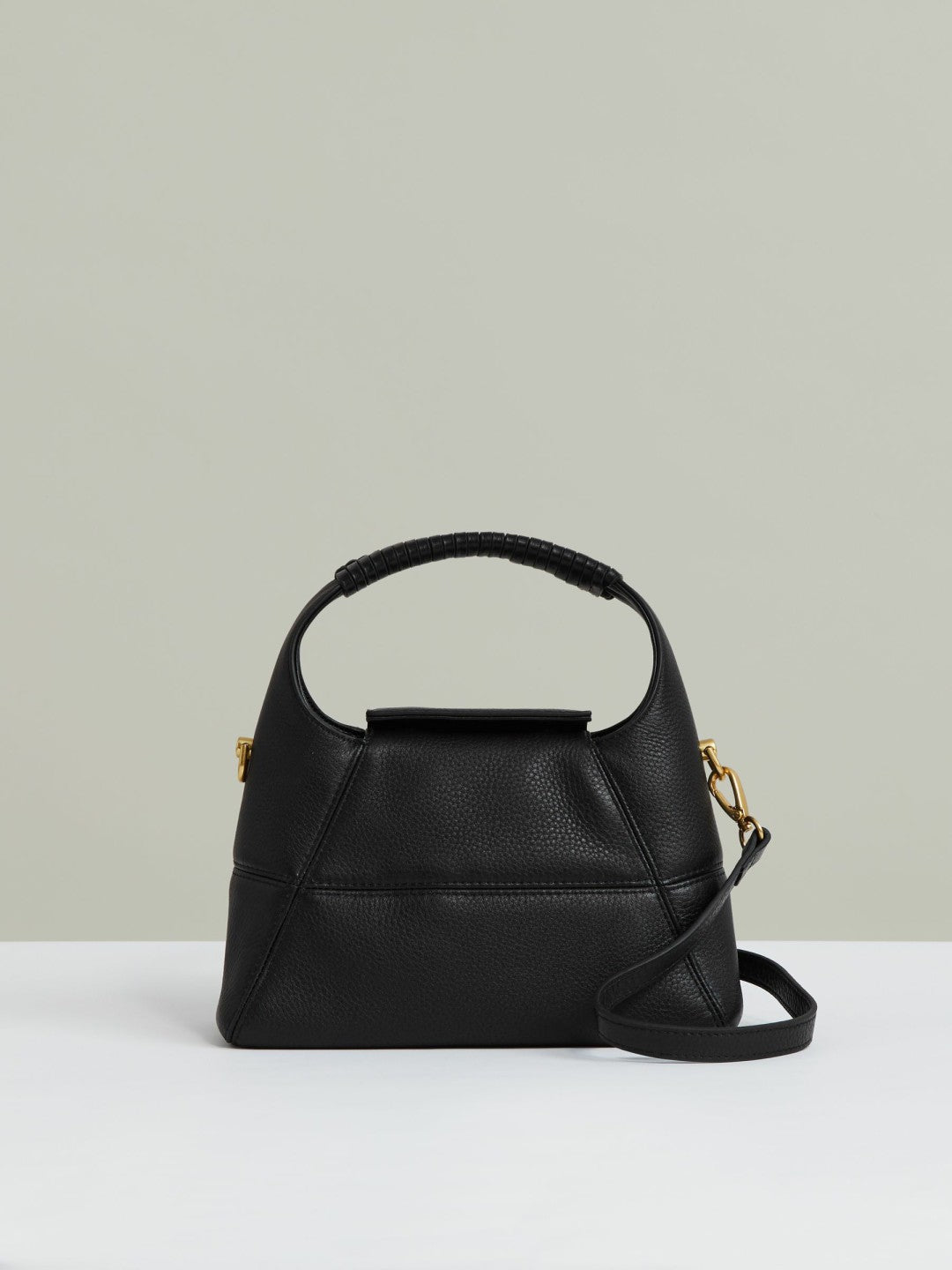 Reiss Featured - Grained-Leather Shoulder Bag in Black
