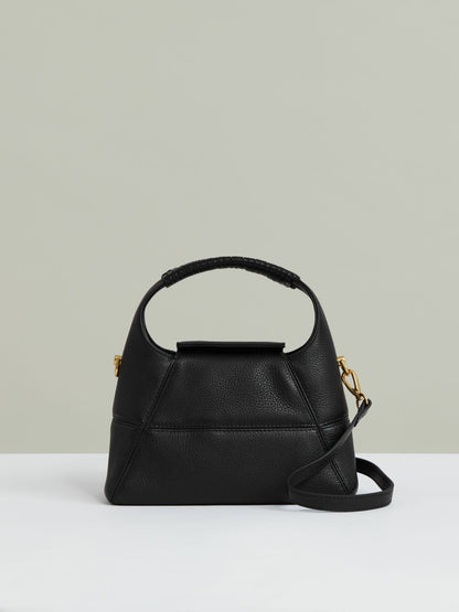 Reiss Featured - Grained-Leather Shoulder Bag in Black