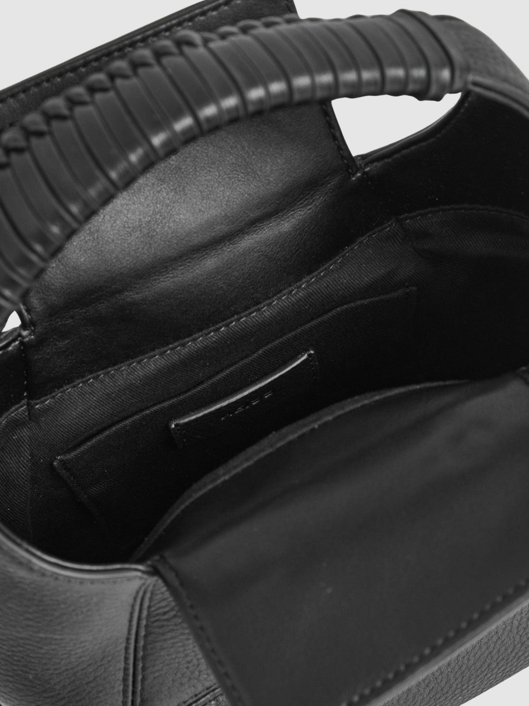 Reiss Featured - Grained-Leather Shoulder Bag in Black