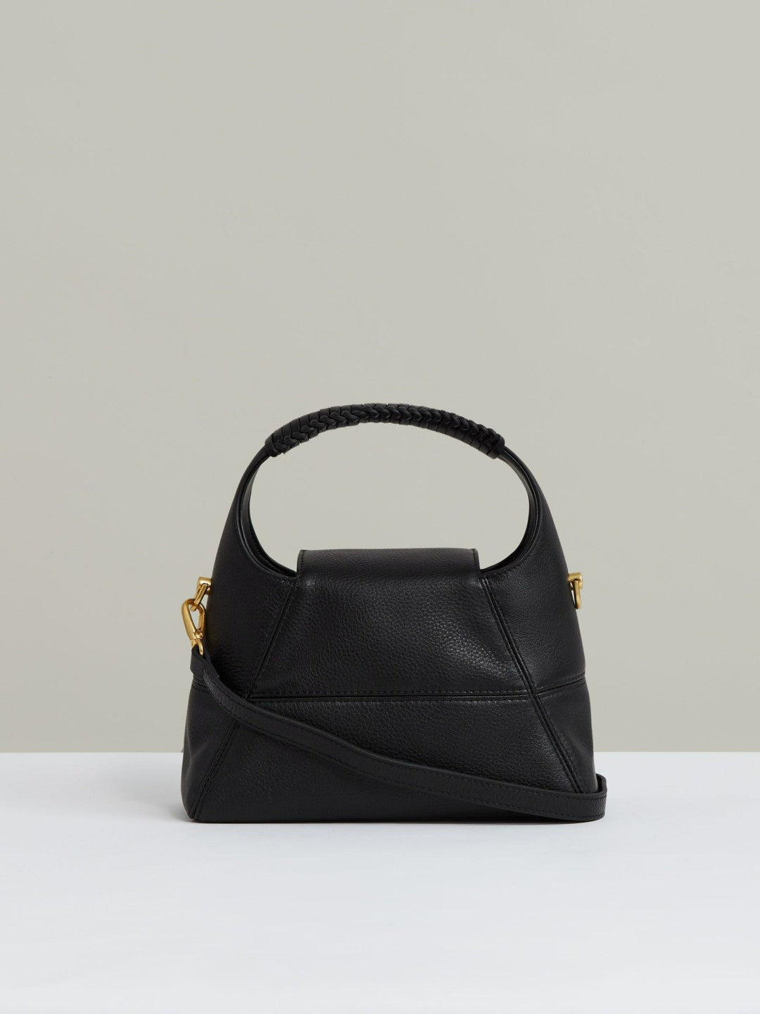 Reiss Featured - Grained-Leather Shoulder Bag in Black