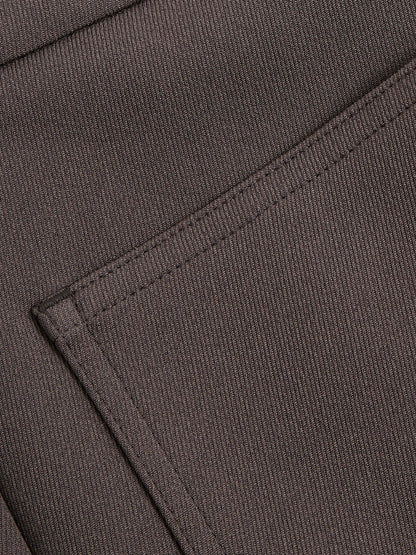 Reiss Twill Patch-Pocket Flared Trousers in Mauve Neutral